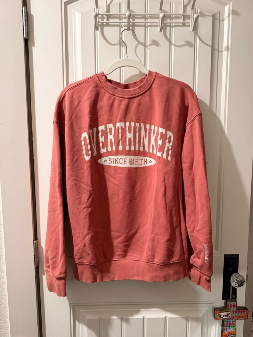 Overthinker Crewneck Sweatshirt - Dusty Rose